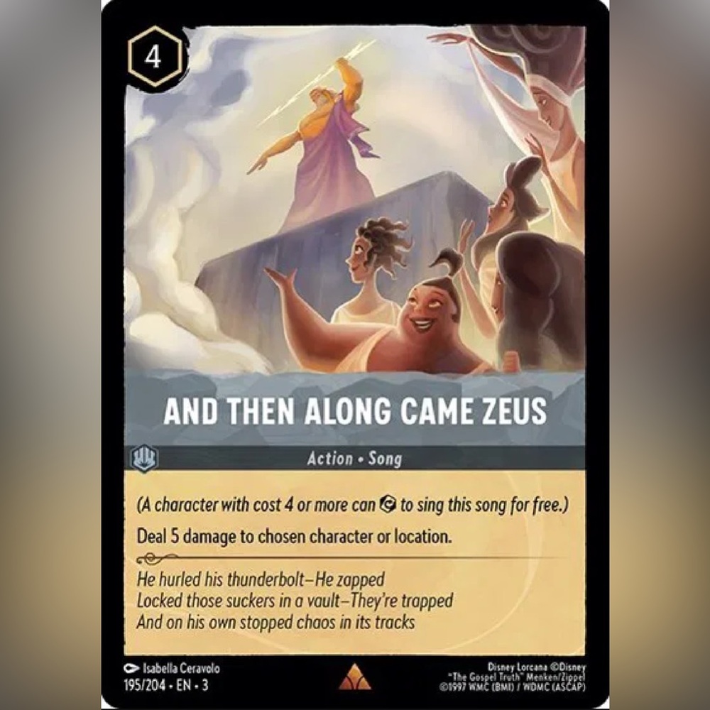 Lorcana Action Card - And Then Along Came Zeus 195/204 En 3 Non Foil
